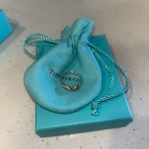 Tiffany & Co silver & rose gold infinity ring